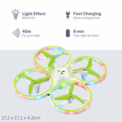 OpenRC – RC drone with multi-mode LED light and obstacle avoidance – box and battery – Drone X Pro – remote-controlled helicopter, gift for children, adults, boys and girls – quadcopter for