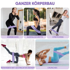 Knitted fitness bands, resistance bands, yoga belts, non-slip and sweat-proof, gymnastics belts, hip, leg training, strength training and pull-ups (light purple, purple, dark purple)