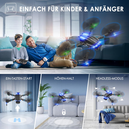 H24 Drone with Camera HD 1080P, RC Drone for Adults and Kids, Foldable Quadcopter with WiFi Transmission, 26-30 Mins Long Flight Time, Mini Drone Toy Gifts for Boys Girls Beginners