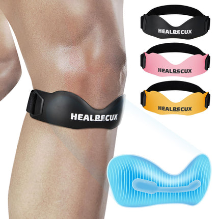 Healrecux Patellar Tendon Brace, Kneecap Brace Patella Knee Support for Football, Basketball, Running, Tennis, Tendonitis, Volleyball and Squats, Patellar Tendon Knee Support, Black