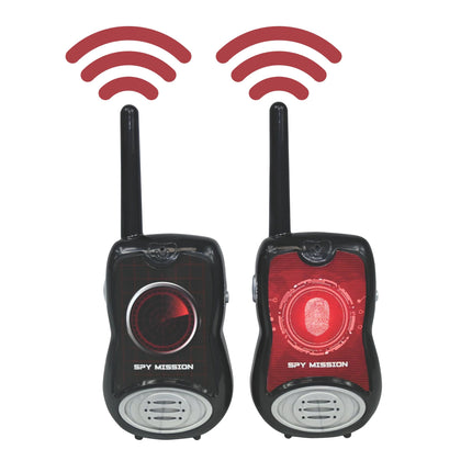 Lexibook, Spy Mission, Talkies-Walkies 200m, Communication Game for Children, 2 Communication Channels, Belt Clip, Black/Red, TW12SPY