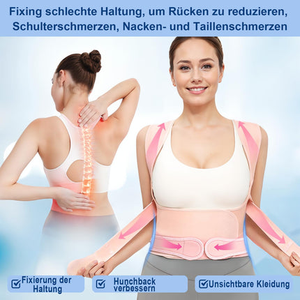 Back Support, Posture Corrector for Men and Women, Adjustable Back Support Belt, Back Stretcher for Relief of Back Pain and Kyphosis, Waist L (41"-49")