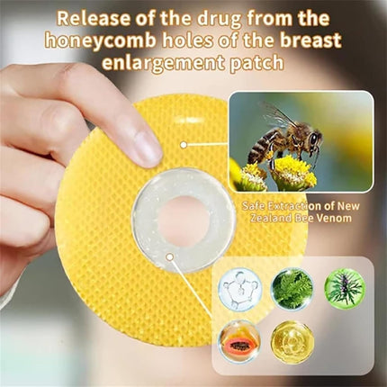 10 Pieces Royal Jelly Breast Enlargement Patches, Royal Jelly Breast Patch, Crystal Protein Bee Venom Bust Lift Patch, Improve Sagging