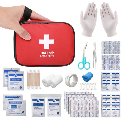 HONYAO® First Aid Kit, Mini Travel First Aid Kit 90 Pieces, Emergency Bag Emergency Kit Small for Outdoor Home Car Workplace Camping Motorcycle Bicycle Hiking Emergency
