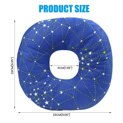 GOMETY Piercing Pillow with Hole, Donut Pillow for Ear Pain Ear Pillow against Ear Pain Sleeping Ring for Side Sleepers to Relieve Ear Pain Ear Care Pillow Ear Piercing Accessory Blue
