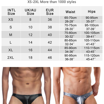 comeondear String Thong Men's Sexy Underwear Large Sizes Micro Briefs Men's Lingerie Sexy Underwear Thong Underpants Briefs Oversized Black, M