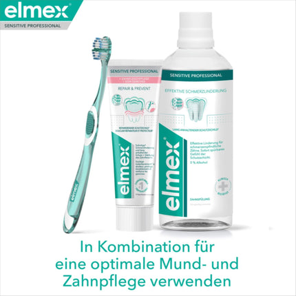 elmex Toothpaste Sensitive Professional Repair &amp; Prevent 2x75ml – medical tooth cleaning for immediate*, lasting protection – prevents receding gums and new pain