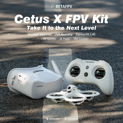 BETAFPV Betaflight ELRS Cetus X FPV Kit with LiteRadio 3 Transmitter, C04 Camera, VR03 Goggles with DVR Recording Function, Supports 2S Power Advanced RTF Kit for Beginners to Fly Faster and Farther