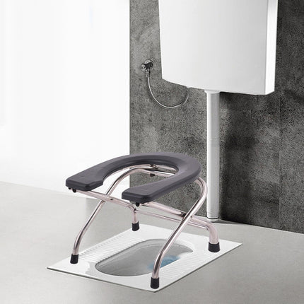 Sharplace Folding Toilet Seat for Seniors, Commode Chair, Portable, Multifunctional, for Seniors, Squatting Toilet Stool, Chair for Bathroom, Height 30 cm