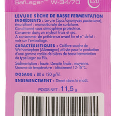 Fermentis Brewer's Yeast US-05 W 34/70 S-33 S-23 top-fermenting bottom-fermenting (W 34/70)
