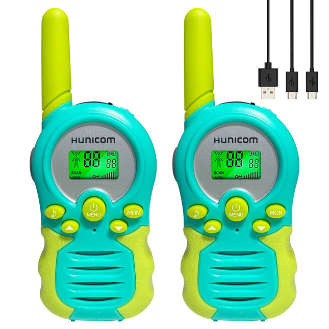 Kids Walkie Talkies for Boys, Girls, Toys, Gifts – Walky Talky Kids Long Range PMR Two Way Radio (Rechargeable Cyan)