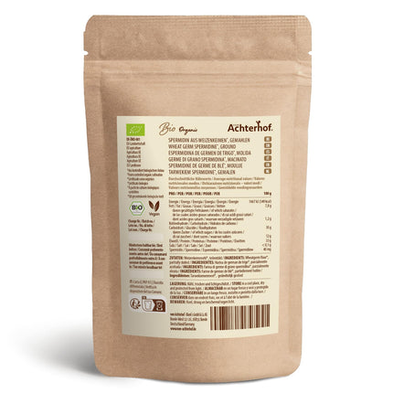 Spermidine from wheat germ organic 500g | 400 mg spermidine per kilogram | High in fiber and protein - with 32g protein per 100g | Partially defatted, finely ground powder | from Achterhof