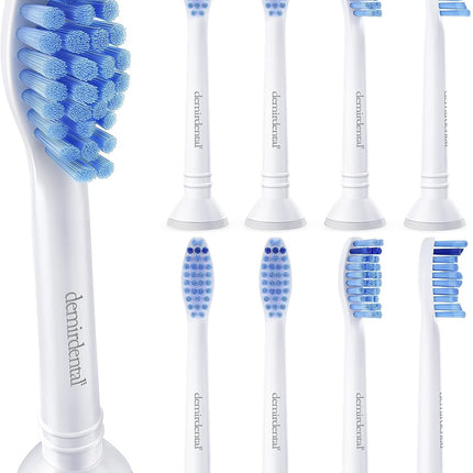 Pack of 8 demirdental attachments suitable for Philips Sonicare replacement brushes ProResults Medium brush heads, for daily precise tooth cleaning, equivalent to HX6018