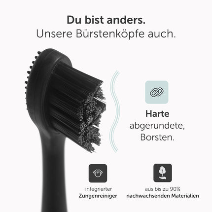 Wondersmile replacement brushes sonic toothbrush (Hard, Ultimate Black, 4-pack) - brush heads for Wondersmile sonic toothbrush