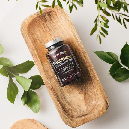 ESSENSEY - Glucosamine Chondroitin MSM I 2600 mg active ingredients per recommended daily dose I 120 Capsules I MSM 600 mg I 30 daily doses I Easy to swallow