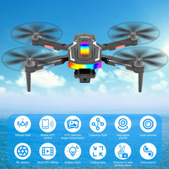 Drone with 4K Camera, GuKKK Mini Drone with 2 HD Cameras, Foldable FPV Drone Live Transmission, Camera Electrically Adjustable with 2 Batteries, RC Drones WiFi FPV Transmission Quadcopter for Beginners