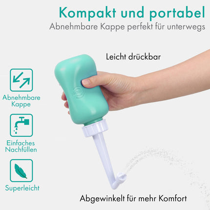 Cynpel Mobile Bidet for the Postpartum Period - 350ml Hand Intimate Shower &amp; Butt Shower for Women with Practical Accessory Bag in Blue