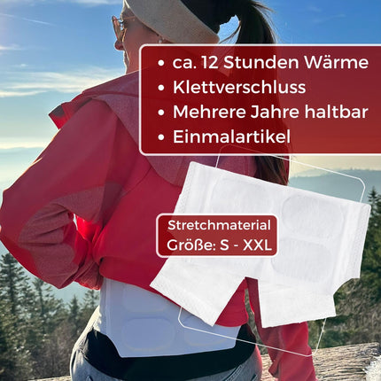 Thermopad Heat Belt Sizes S-XL (Stretch/Velcro) – THE ORIGINAL: 3x Heat Belts for 12 Hours | Ready-to-use heat belt made of extra warm heat patches/heat pads – kidney warmer/back warmer