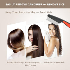 Dandruff comb with metal teeth, stainless steel fine tooth comb head comb comb dandruff comb adult dandruff comb comb against dandruff comb dandruff comb hair anti-dandruff comb
