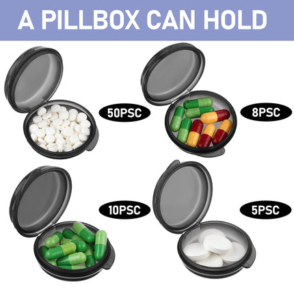 WLLHYF Small Pill Box 3 Pack Mini Pill Organizer Portable Travel Pill Container Daily Pill Box Medicine Vitamin Cod Liver Oil Storage Box Bag Purse for Home Work (Set 1)