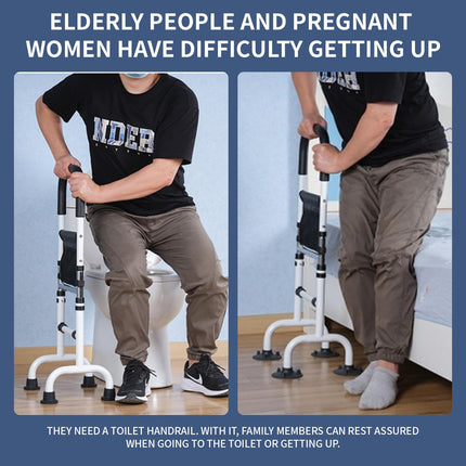 VexNook Standing Aid for Seniors - 6 Height-Adjustable Supports, Robust Steel Construction with Anti-Slip Feet, Load Capacity up to 300 lbs, Ideal for More Safety and Comfort When Standing Up