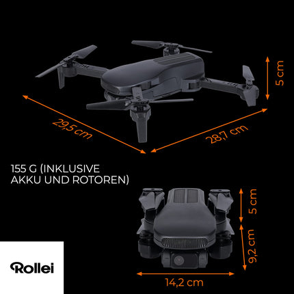 Rollei Fly 80 Combo drone, WiFi live image transmission, 6-axis gyroscope, full HD camera, long flight time, app control and remote control included