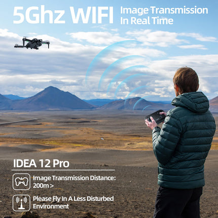 IDEA12 PRO Drone with Adjustable 4K Camera with Optical Flow Positioning for Beginners and Adults, Drones with Brushless Motor, FPV RC Drone Quadcopter with 2 Batteries 30 Minutes
