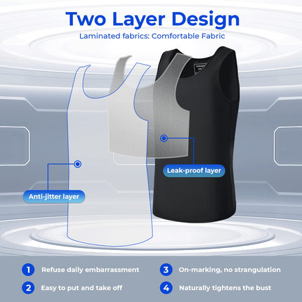 Wonababi Chest Binder, Binder Trans Ultra Flat Tank Top FTM Binder for Gynecomastia Compression Shirts Binder Chest