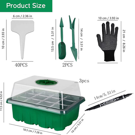 Indoor greenhouse cultivation box, 3 pieces 36 cells mini greenhouse cultivation set, seedling starter trays greenhouse cultivation tray with lid and ventilation for seedling plant