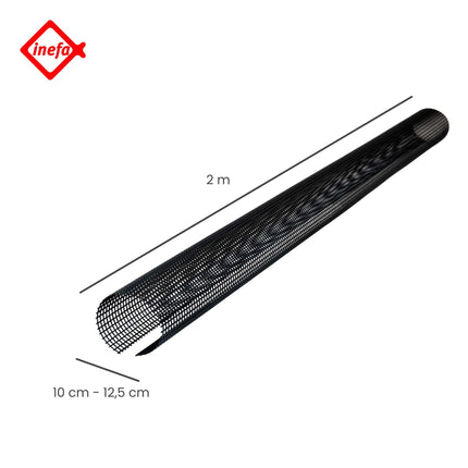 INEFA 10x Leaf Guard Gutter Leaf Guard, PVC 100-125mm, 2m, Black Leaf Catcher Gutter Cover Gutter Accessories Made in Germany