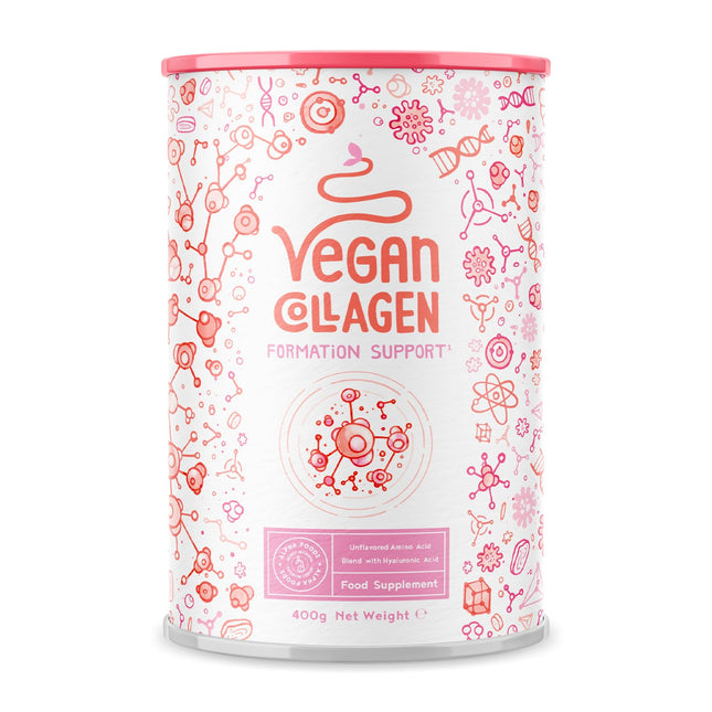 Vegan Collagen Powder + Hyaluronic Acid [400g] | Plant-based alternative to collagen hydrolysate | with 13 amino acids and vitamin C from camu | Tasteless | Made in Germany | Alpha Foods