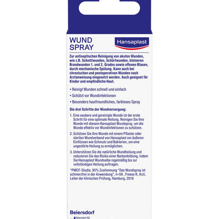 Hansaplast Wound Spray (50 ml), for antiseptic wound cleansing by mechanical rinsing, spray protects against wound infections, colorless and particularly skin-friendly