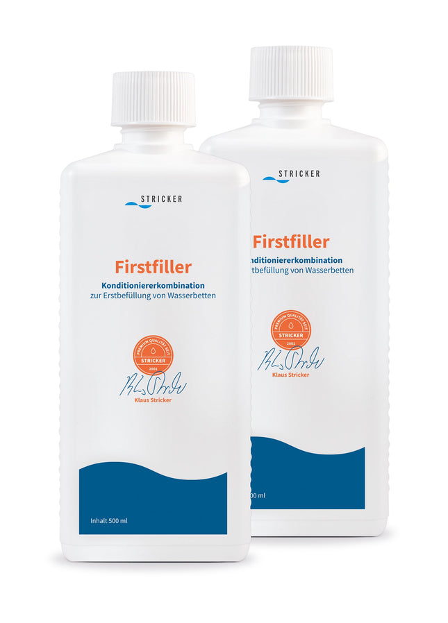 STRICKER Waterbed Firstfiller 2 x 500 ml - Care product for first filling or after a move for waterbeds