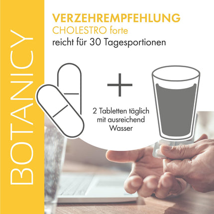 BOTANICY Cholestro Forte with BERGAVIT® - Lower Cholesterol Naturally - Bergamot Extract, Vitamins A, C and E, Zinc, Selenium &amp; Choline - Hormone-Free, Vegan - 60 Tablets