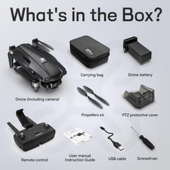 BEZGAR BD901 Drone with Camera for Adults 4K Long Range - Foldable Mini Drone with 4K Video, 3-Axis Gimbal, 3km Transmission, 23 Minutes Flight Time, Return Home, Follow Me