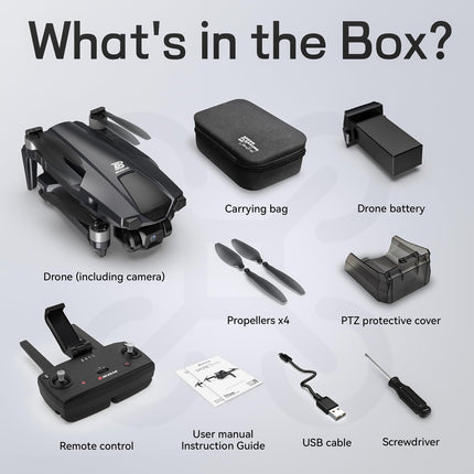 BEZGAR BD901 Drone with Camera for Adults 4K Long Range - Foldable Mini Drone with 4K Video, 3-Axis Gimbal, 3km Transmission, 23 Minutes Flight Time, Return Home, Follow Me
