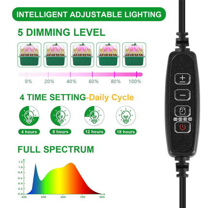 YAUNGEL Indoor Greenhouse Grow Box with Plant Lamp, 6 Pieces Self-Watering Mini Greenhouse Grow Set with Timing Controller Adjustable Brightness, Thicken Raised Lid and Ventilation