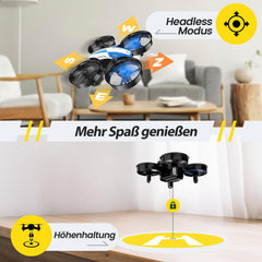 Holy Stone HS210 Mini Drone for Kids, RC Quadcopter Mini Drone with 3 Batteries, 21 Min. Long Flight Time, Automatic Altitude Hold, 360° Rolling, Headless Mode, One-Key Start for Beginners, Blue