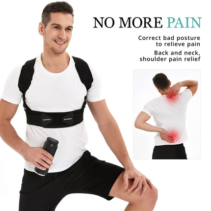 Back Straightener, Adjustable Shoulder Strap Posture Corrector for Men and Women and Provides Pain Relief from Neck, Shoulder, Upper and Lower Back (L/XL)