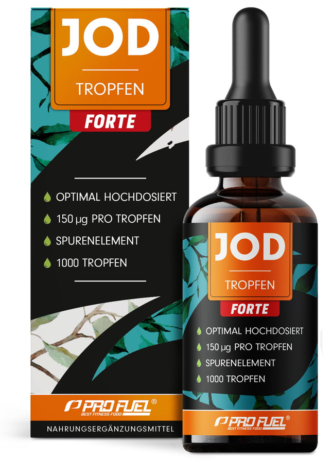 Iodine Drops FORTE 1000x with 150 µg iodine per drop – optimally high dosage – only 1 drop a day – bioavailable iodine from potassium iodide – alcohol-free &amp; vegan – laboratory-tested with certificate