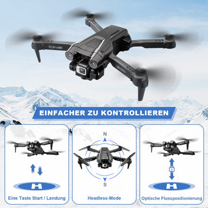Drone with 4K Camera, Foldable RC Drone RC Quadcopter with 1080P HD Dual Camera, FPV Transmission, 2 Batteries, Gesture Control, Altitude Hold, One-Key Takeoff/Landing 3D Flips for Beginners (Black)