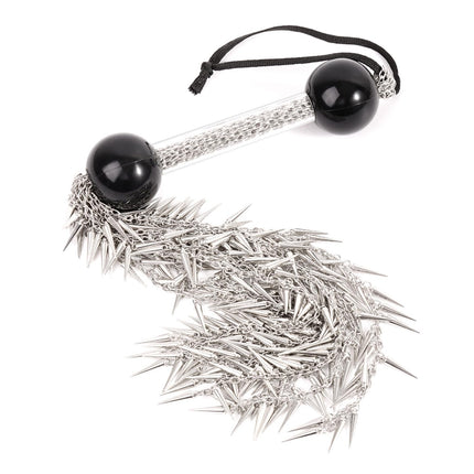 Whip Metal with Chain, Flogger Riding Erotic Bead Handle Spanking Whip Adult Game Bondage Spanking Toy Accessory Sex Toys for Couples SM Role Play