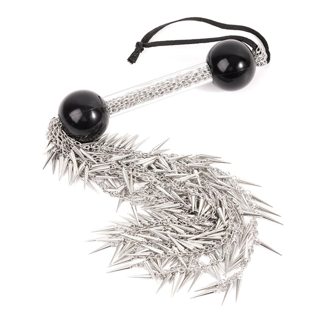 Whip Metal with Chain, Flogger Riding Erotic Bead Handle Spanking Whip Adult Game Bondage Spanking Toy Accessory Sex Toys for Couples SM Role Play