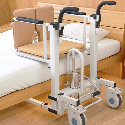 Patient lift for home, hydraulic transfer chair for elderly and sick people, 43-62cm lifting height, 180° split seat, easy transfer from beds, sofas and toilets