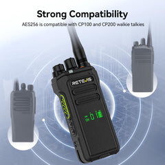 Retevis NR30D Long Range Walkie Talkies, DMR Two-Way Radios, Next-Gen Noise Cancellation, IP67, 2800 mAh, Compatible with Moto AES256 for Hotels (Black, 3 Pack)