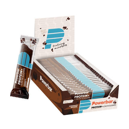 Powerbar - Protein Plus - Low Sugar - Chocolate-Brownie - 30x35g - Bars with only 107 kcal - Fitness bars with fiber
