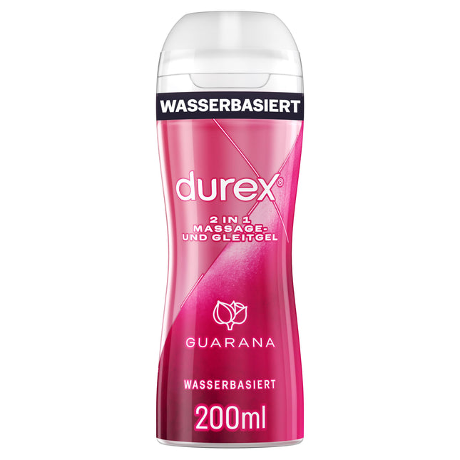 Durex 2 in 1 Massage and Lubricant Guarana – With a smooth texture for full-body massages and intimate areas – 200 ml (1 pack)
