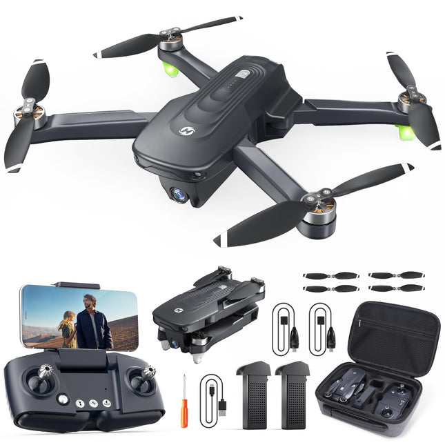 Holy Stone HS175D Foldable GPS Drone with 4K HD Camera, RC Quadcopter with 46 Min. Long Flight Time, Follow-Me, Brushless Motor, Tap-Fly, Point of Interest Altitude Hold, Folding Drone for Beginners and Adults, C0