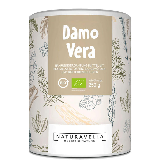 DamoVera® The Organic Colon Cleanse from the Experts | Premium complex of organic fiber, organic spices, and bacterial cultures | Highly dosed, vegan, and laboratory-tested, 250g