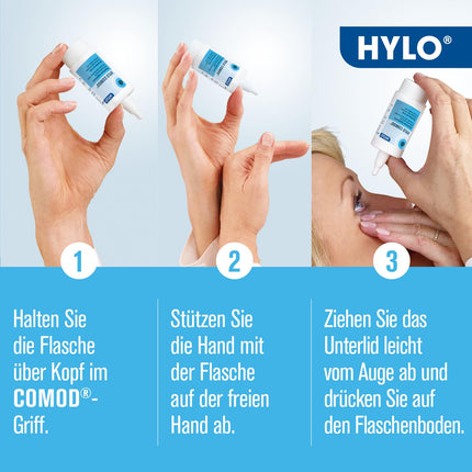 HYLO COMOD eye drops for dry eyes with hyaluronic acid, double pack 2x10 ml